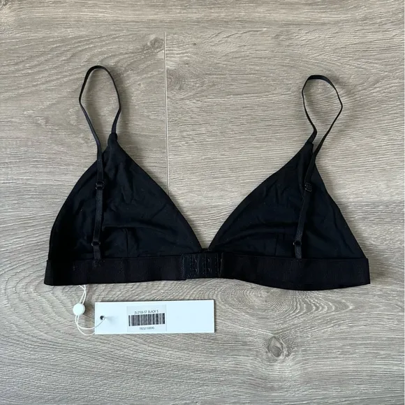 🆕 Jonathan Simkhai Black Jersey Light Support Triangle Wireless Bralette