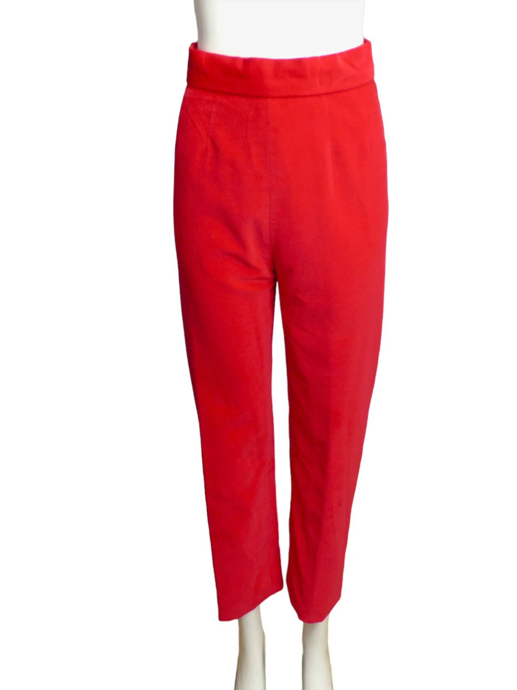 1960s Red Velvet Pant Ensemble, Size 4