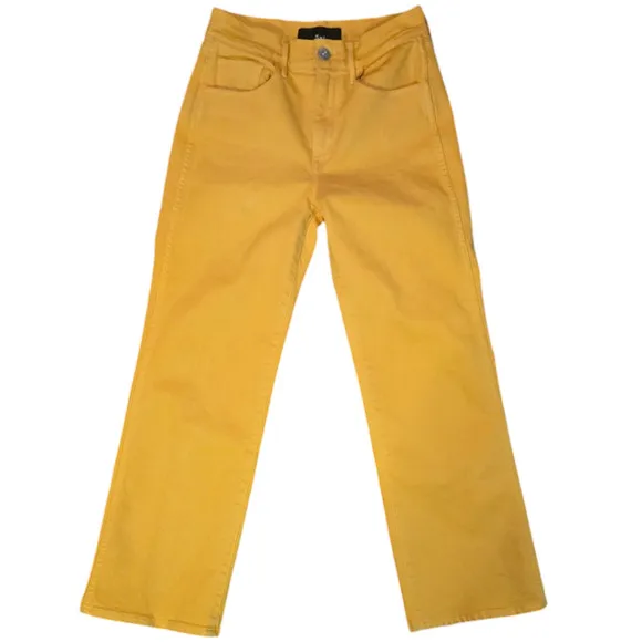 3×1 NYC Shelter Wide Leg Cropped Jeans High Rise in Marigold Size 25