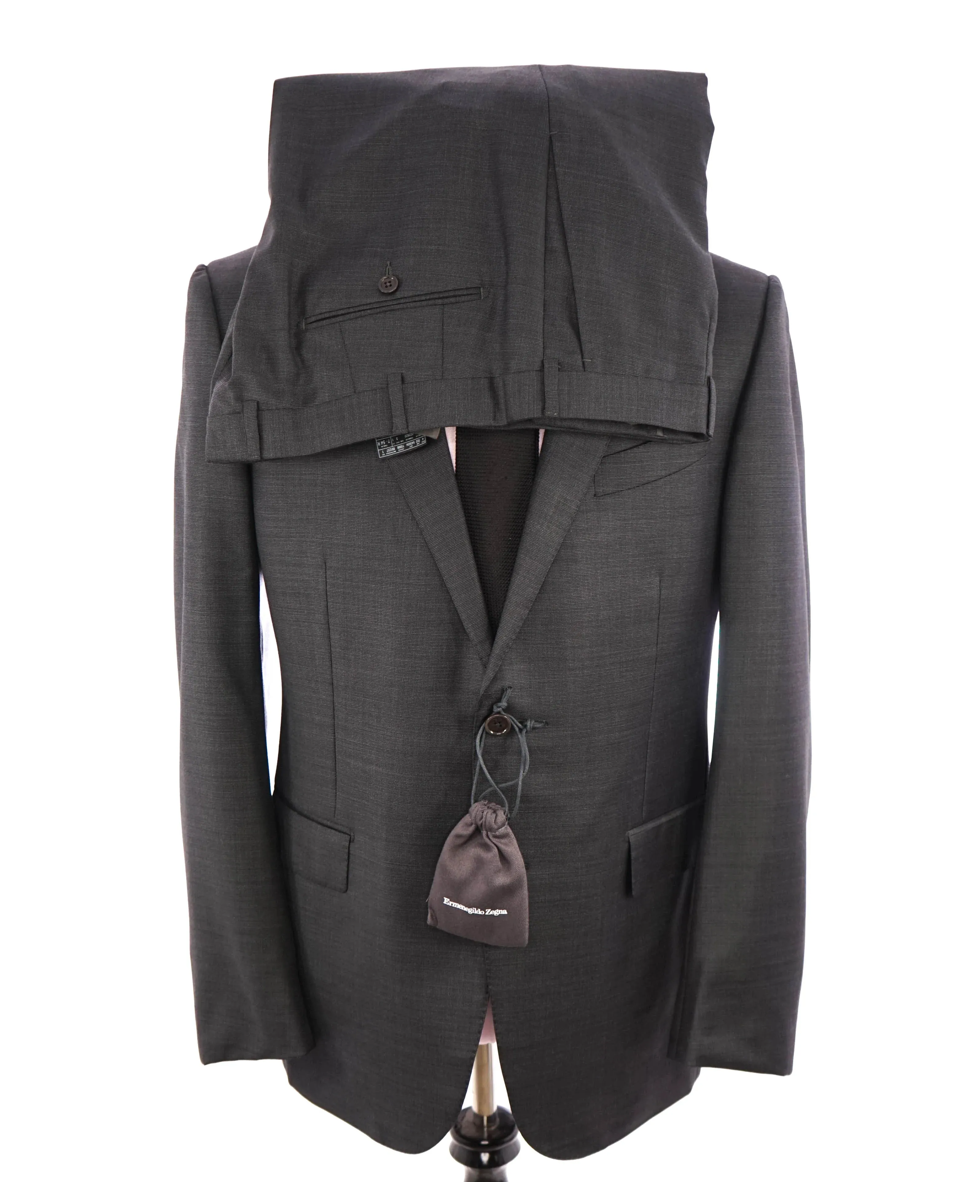 $3,990 ERMENEGILDO ZEGNA -"TROFEO" Gray Birdseye *MILANO* Suit - 44R