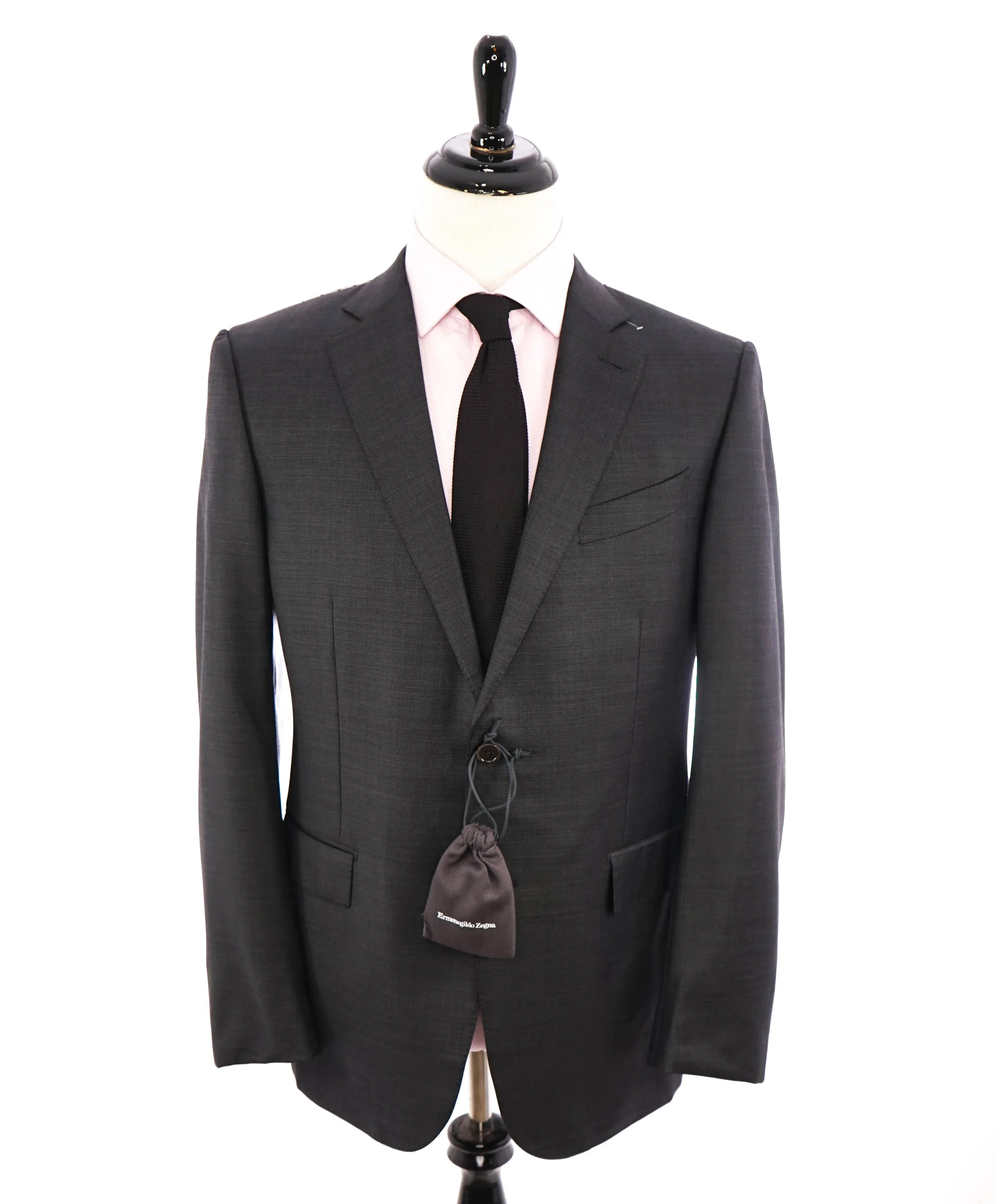 $3,990 ERMENEGILDO ZEGNA -"TROFEO" Gray Birdseye *MILANO* Suit - 44R