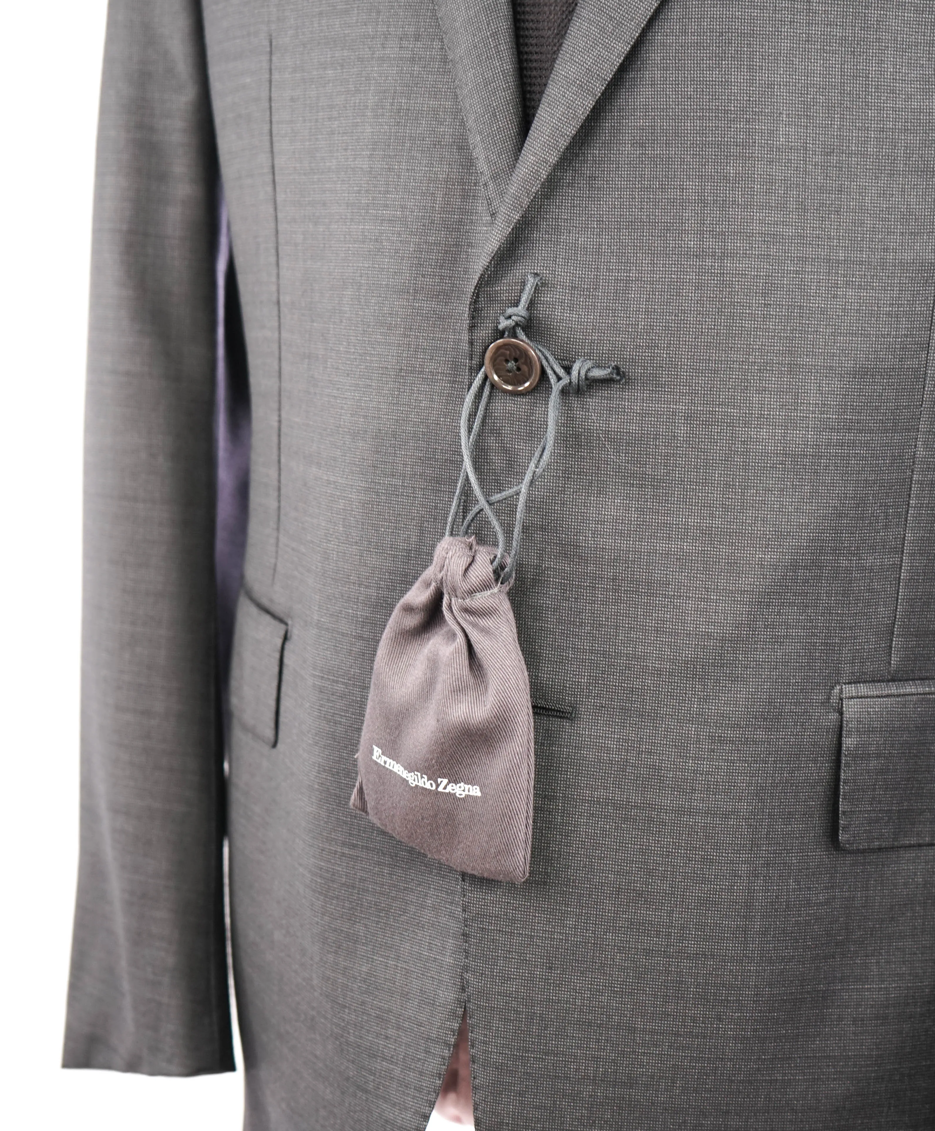 $3,990 ERMENEGILDO ZEGNA -"TROFEO" Gray Birdseye *MILANO* Suit - 44R