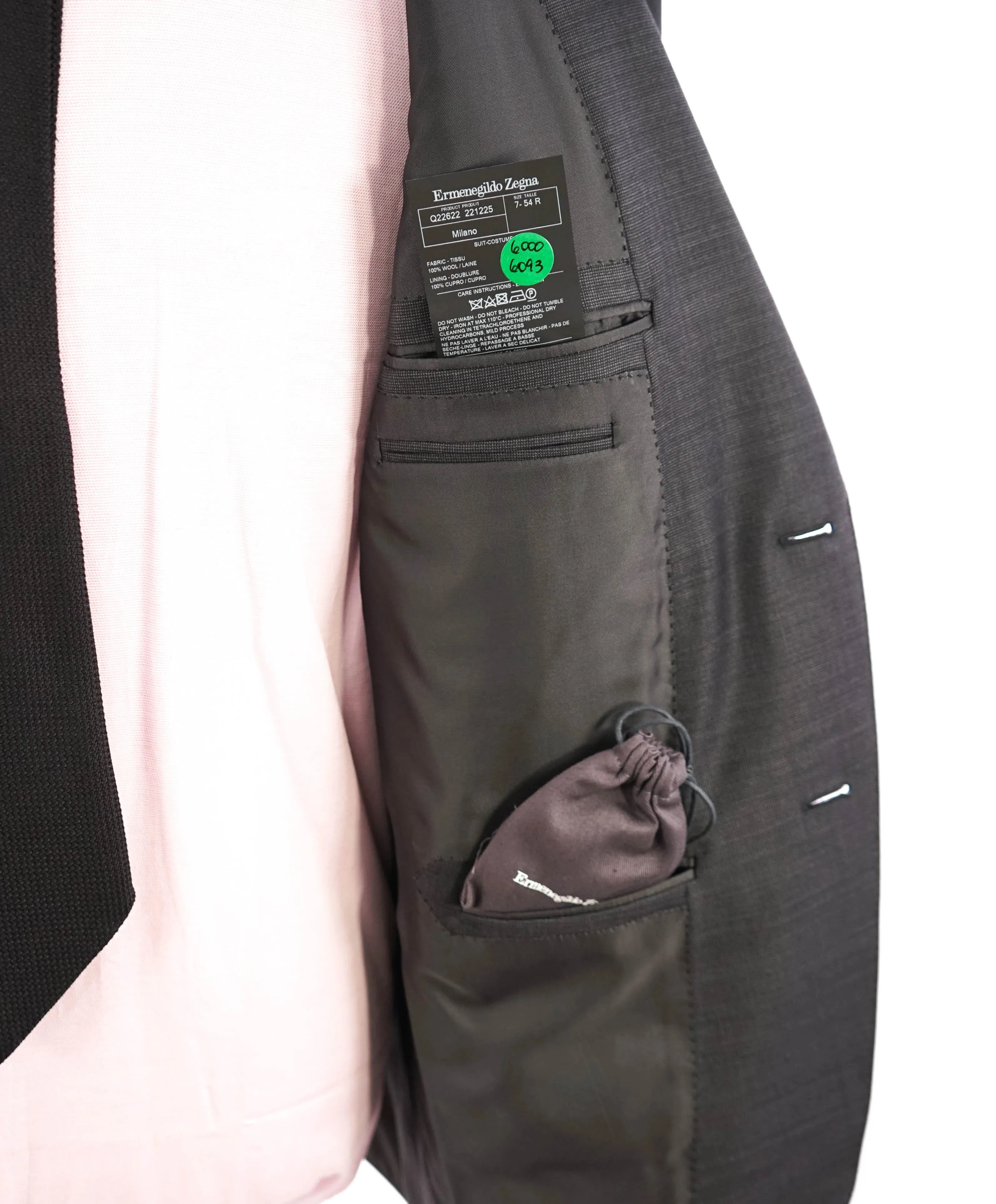 $3,990 ERMENEGILDO ZEGNA -"TROFEO" Gray Birdseye *MILANO* Suit - 44R