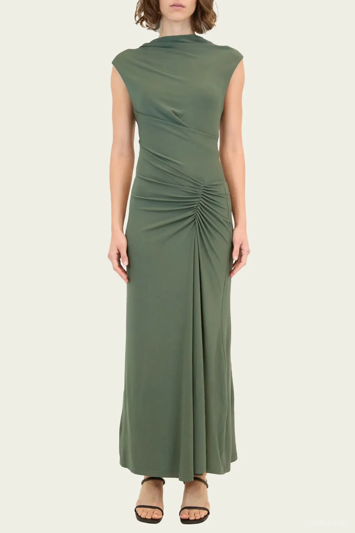 Acacia Sleeveless Midi Dress in Botanical