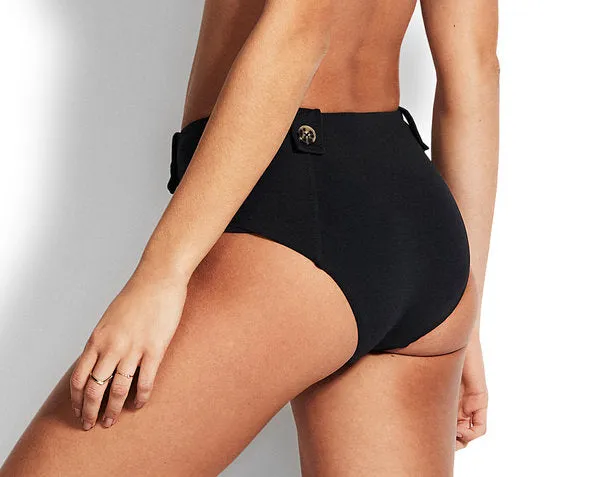 Active High Waisted Pant W/ Buttons - Black