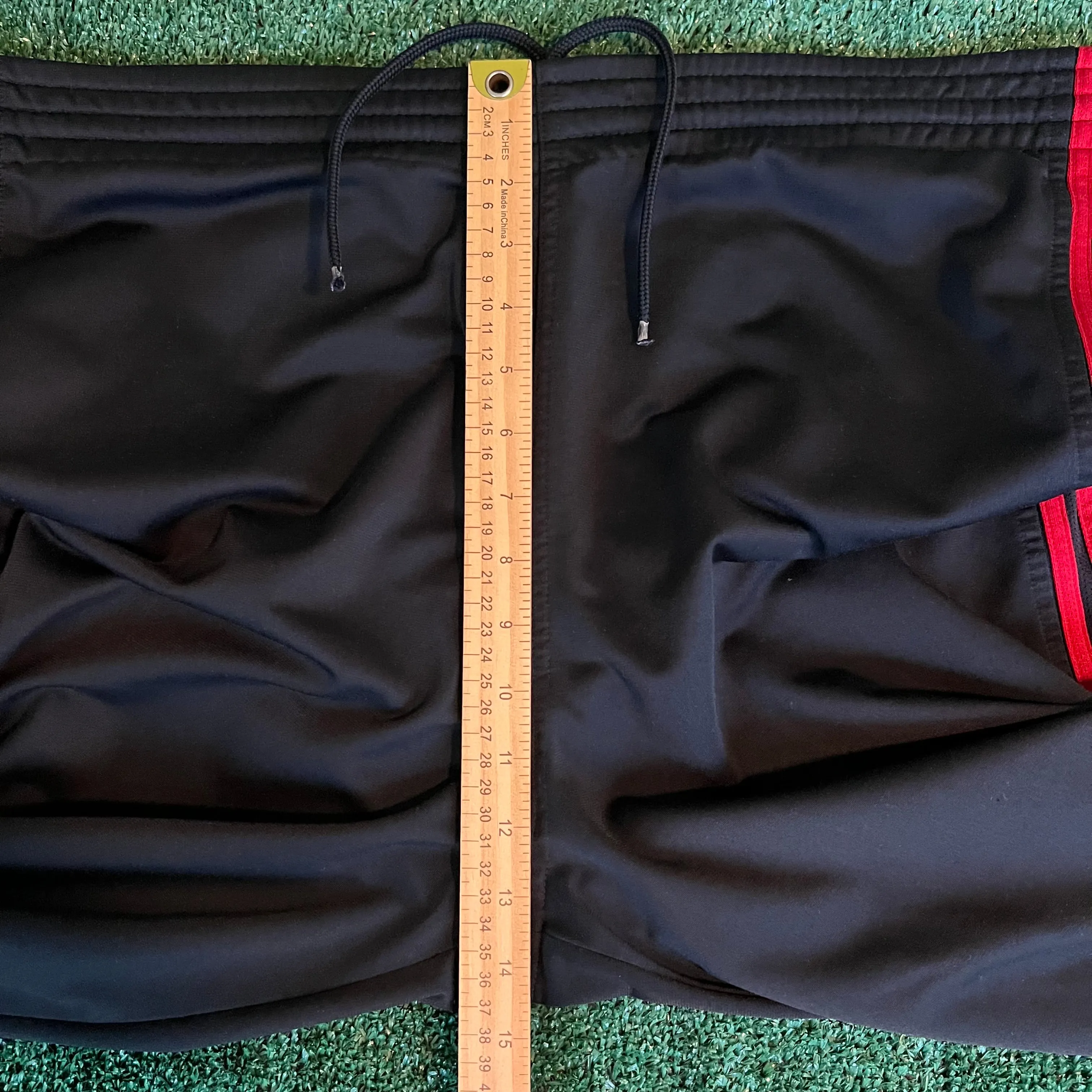 Adidas Baggy Wide-Leg Track Pants Black Red Stripe - 2XL 42x31" 21" Openings