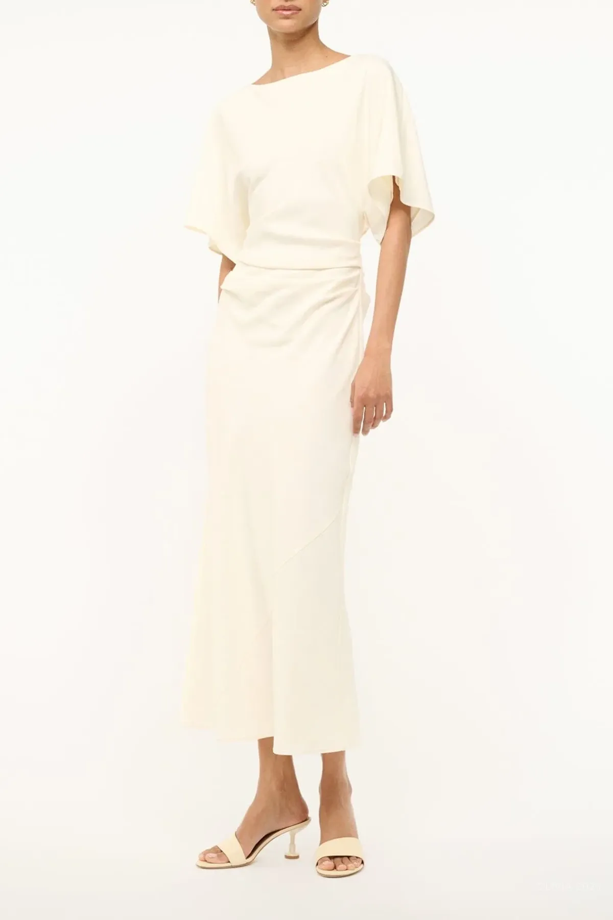 Amelie Midi Dress in Ivory