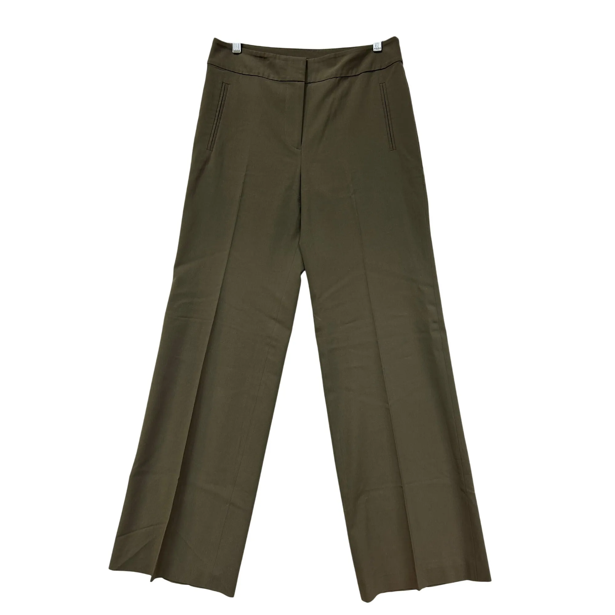 Ann Taylor Womens Wide-Leg Olive Green Dress Pants #6363