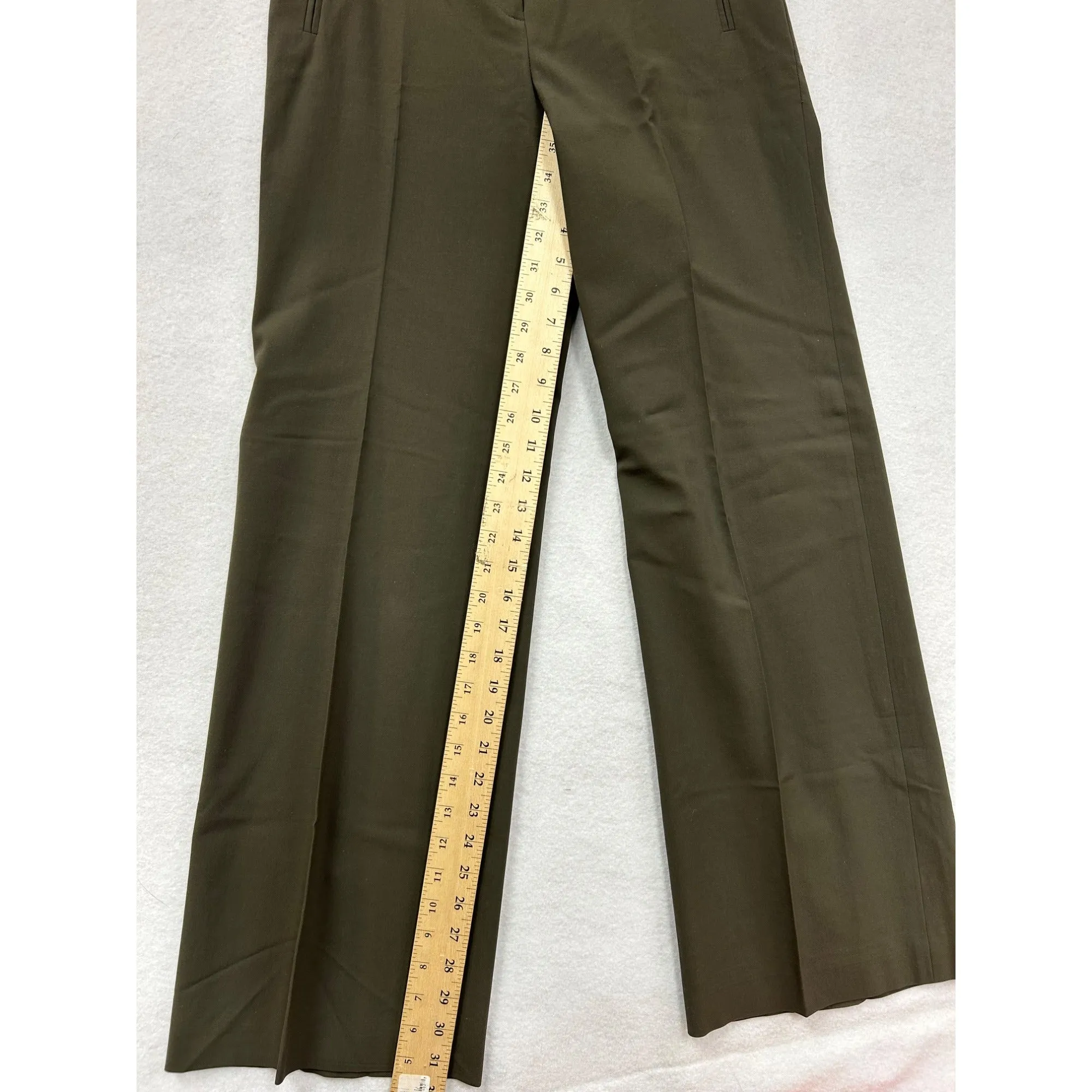 Ann Taylor Womens Wide-Leg Olive Green Dress Pants #6363