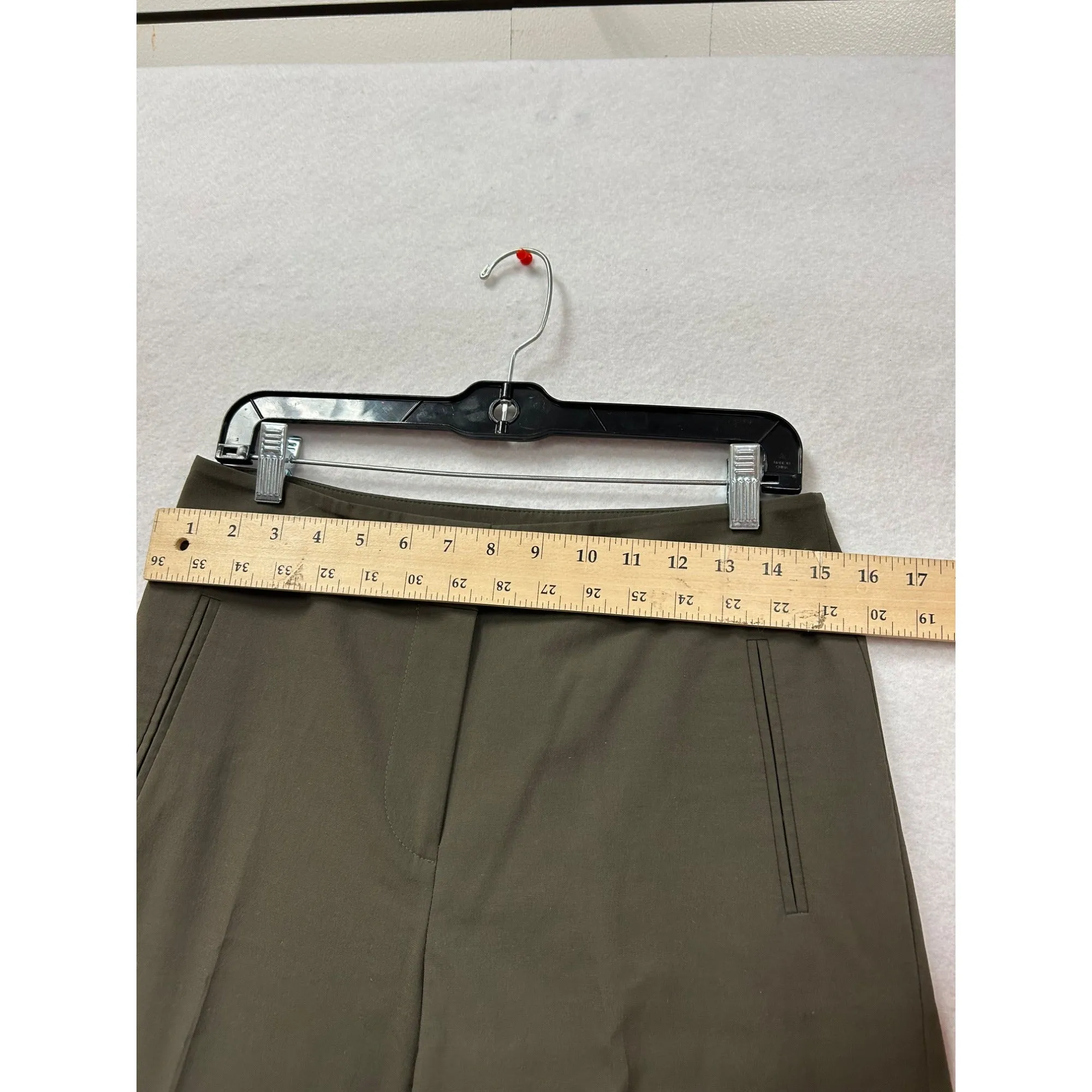 Ann Taylor Womens Wide-Leg Olive Green Dress Pants #6363