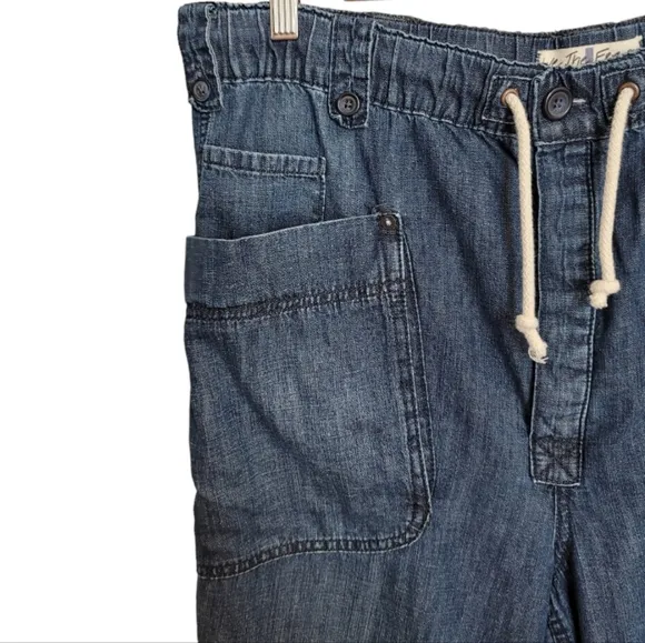 Anthropologie We The Free Rockwell Slouchy Wide Leg High Rise Drawstring Jeans