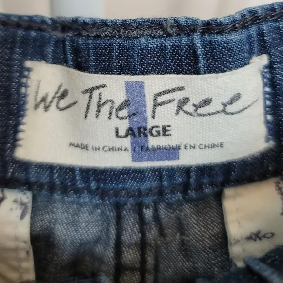 Anthropologie We The Free Rockwell Slouchy Wide Leg High Rise Drawstring Jeans