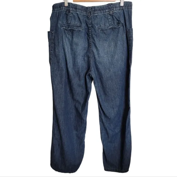 Anthropologie We The Free Rockwell Slouchy Wide Leg High Rise Drawstring Jeans