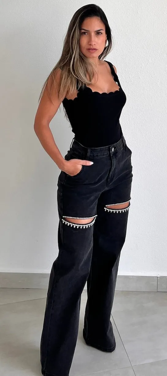 Anti-Hero Rhinestones Black Jeans