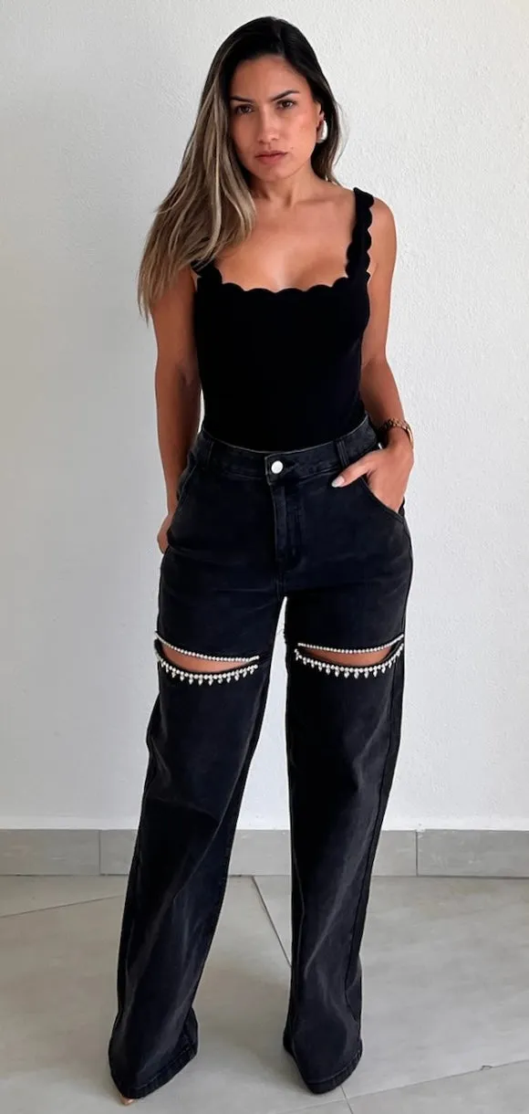 Anti-Hero Rhinestones Black Jeans