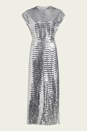 Argan Sequin Dress in Satellite Silver