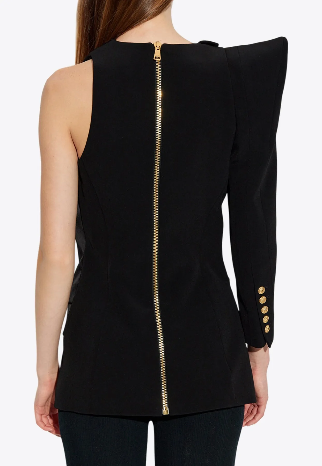 Asymmetric Jacket with Structured Shoulder