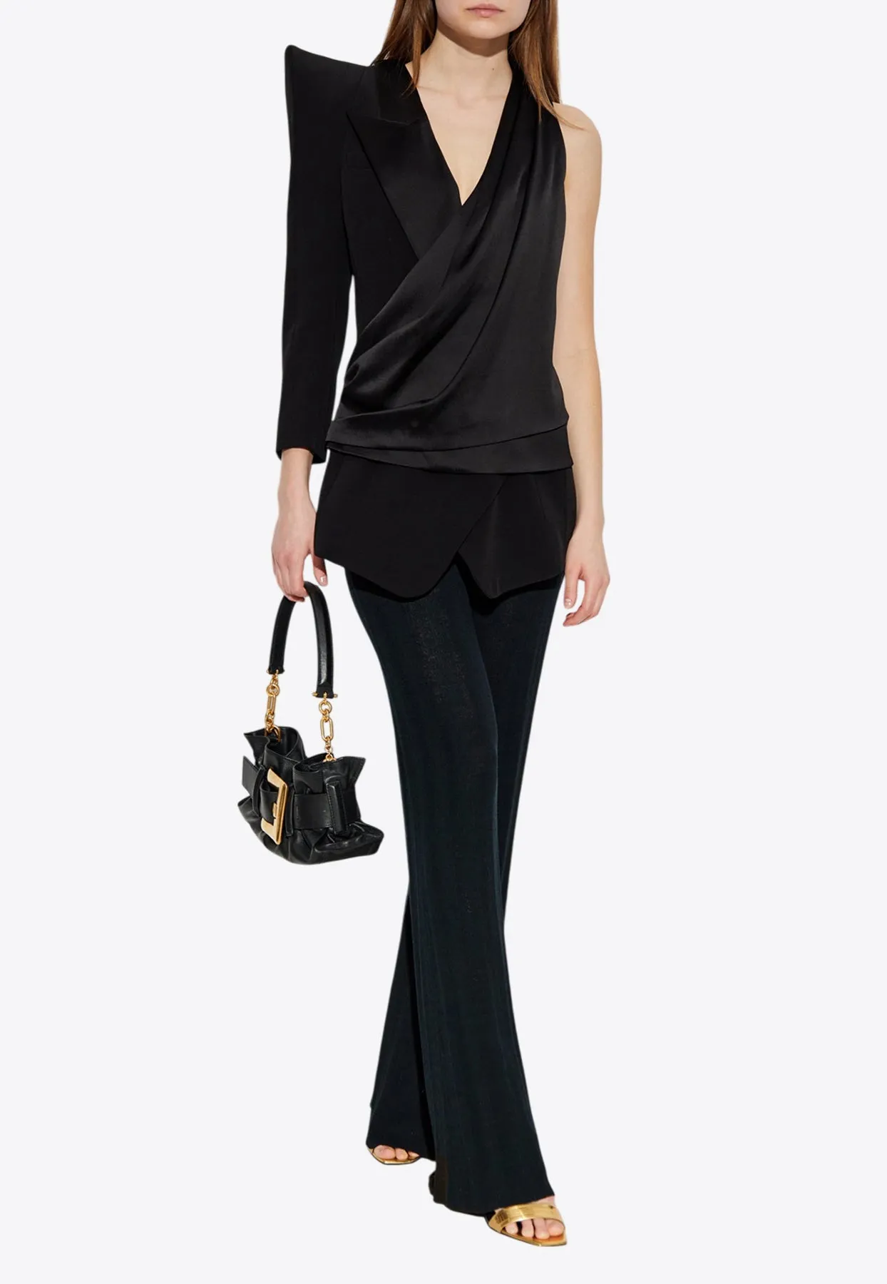 Asymmetric Jacket with Structured Shoulder