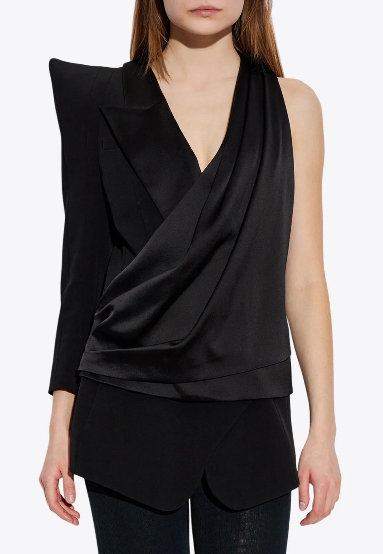 Asymmetric Jacket with Structured Shoulder