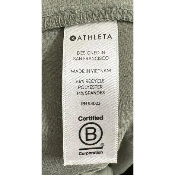 Athleta Women's 10 Endless Olive High Rise Zipper Office Commute‎ Pants Soft