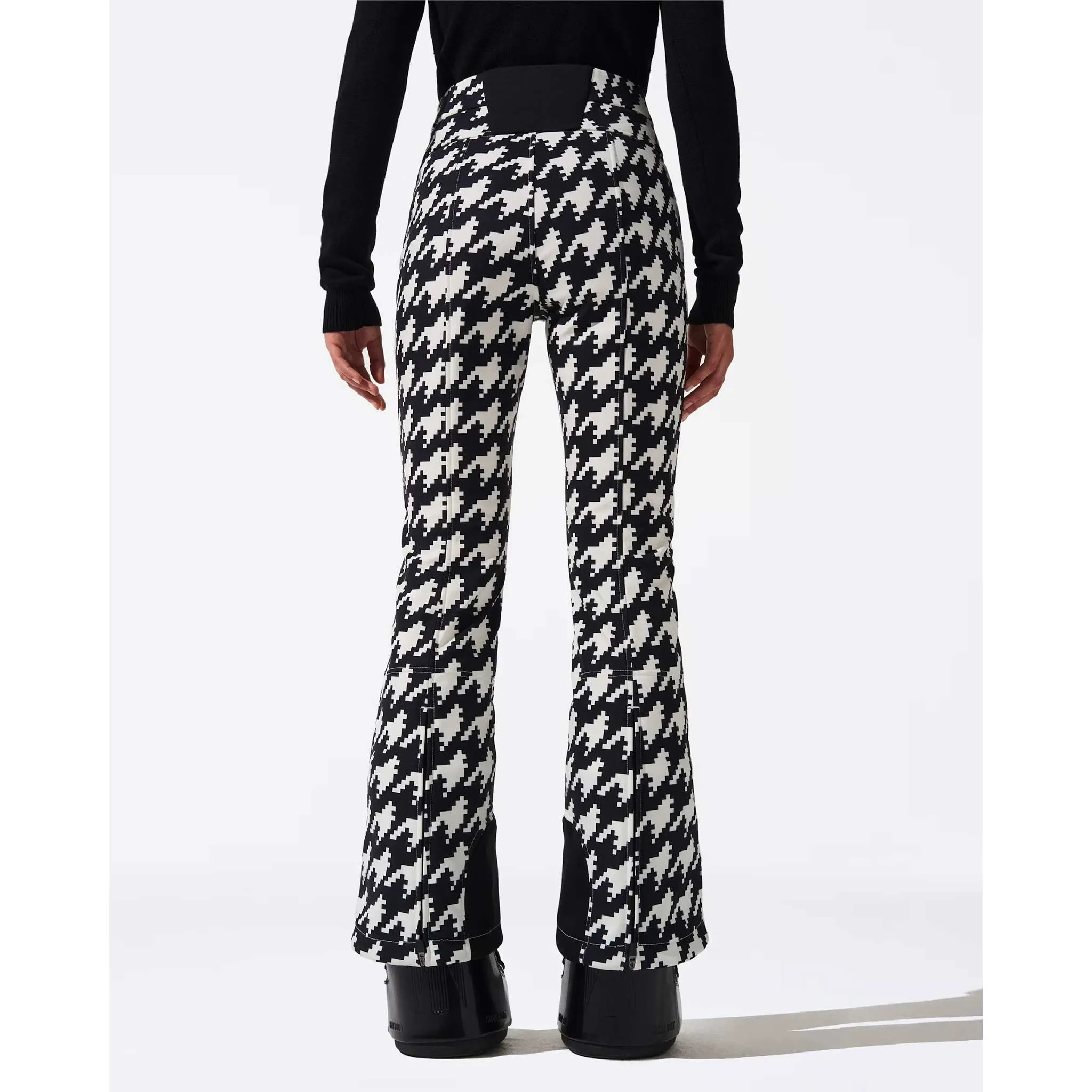 Aurora High Waist Flare Pant in Houndstooth