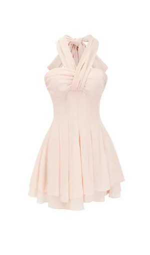 BACKLESS BANDAGE MINI DRESS IN NEUTRALS
