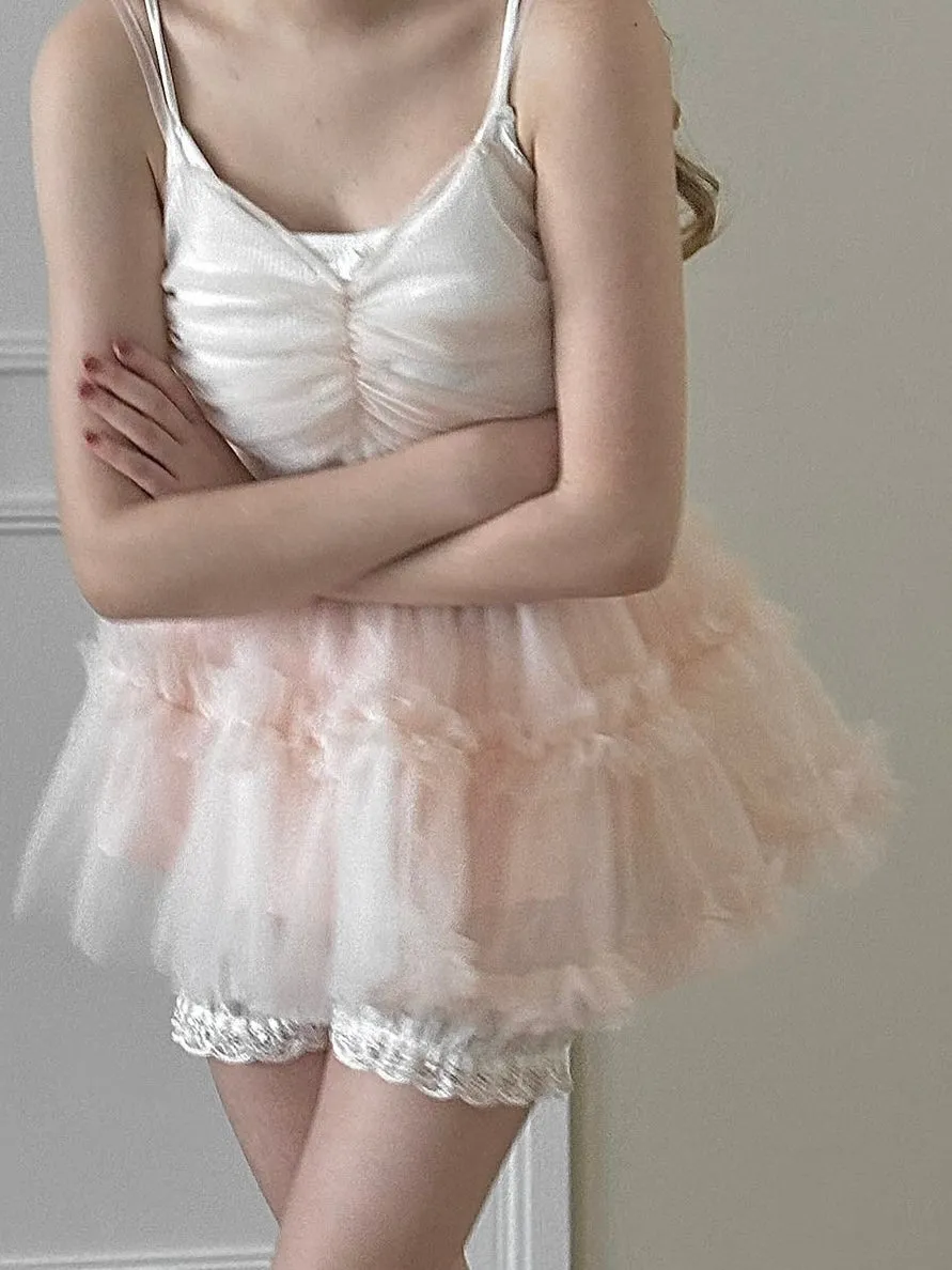 Ballerina Fairy Tulle Peplum Tops[4colours]
