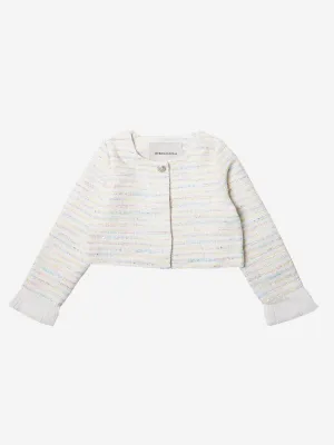 BCBGMAXAZRIA Girls Tweed Jacket in Ivory