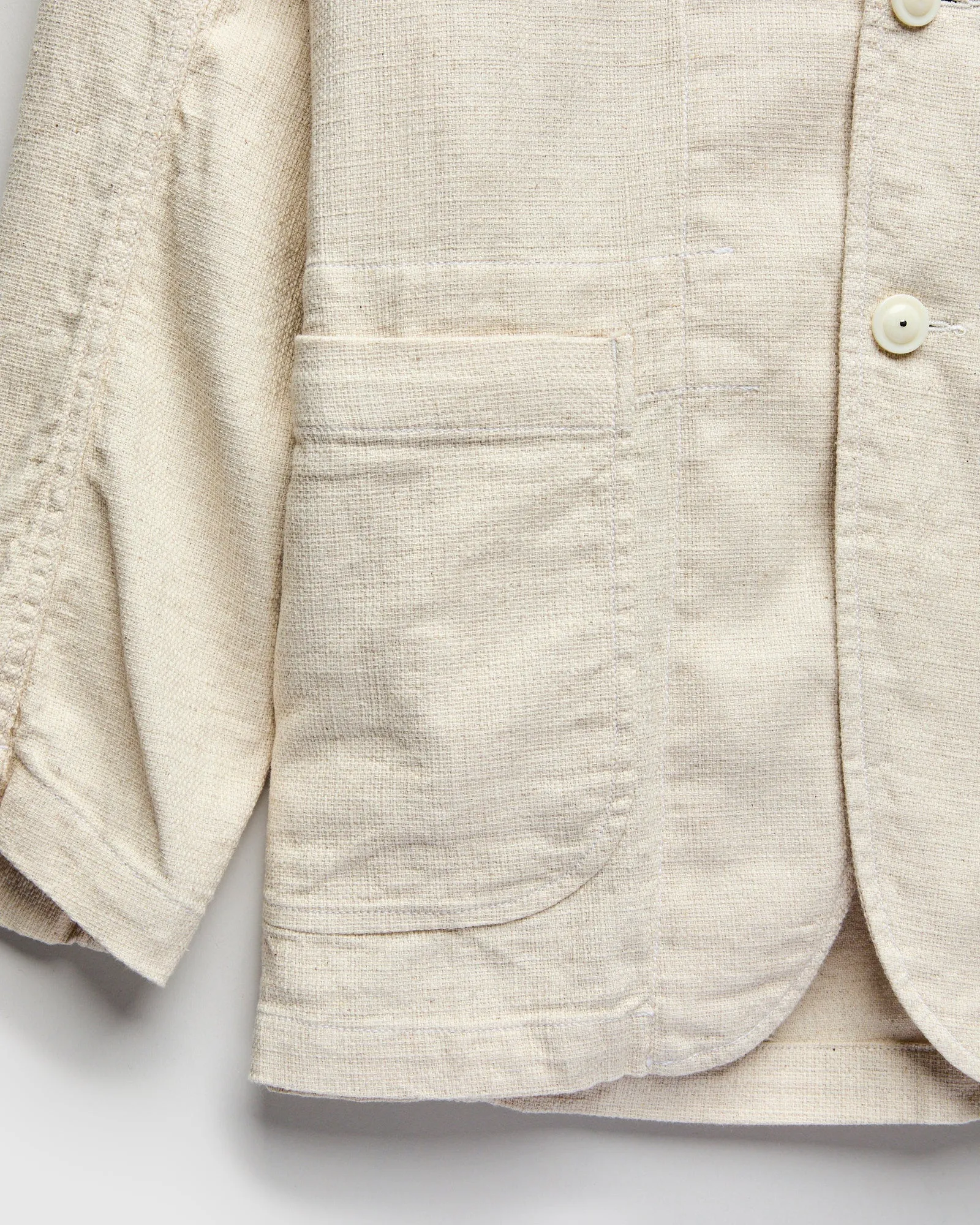 Bedford Jacket in Natural Cotton Linen Java Cloth