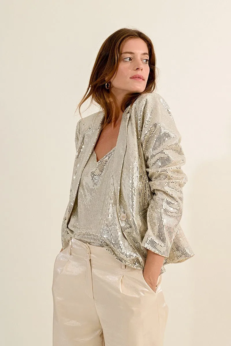 BEIGE-GOLD BLAZER