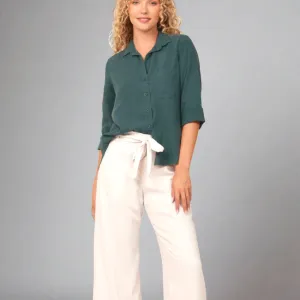 Bella Dahl Paper Bag Waist Wide Leg Pants
