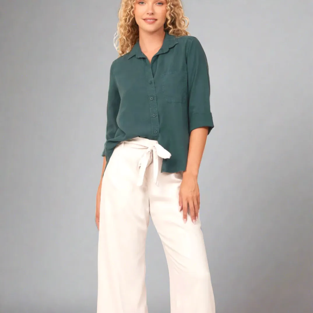Bella Dahl Paper Bag Waist Wide Leg Pants