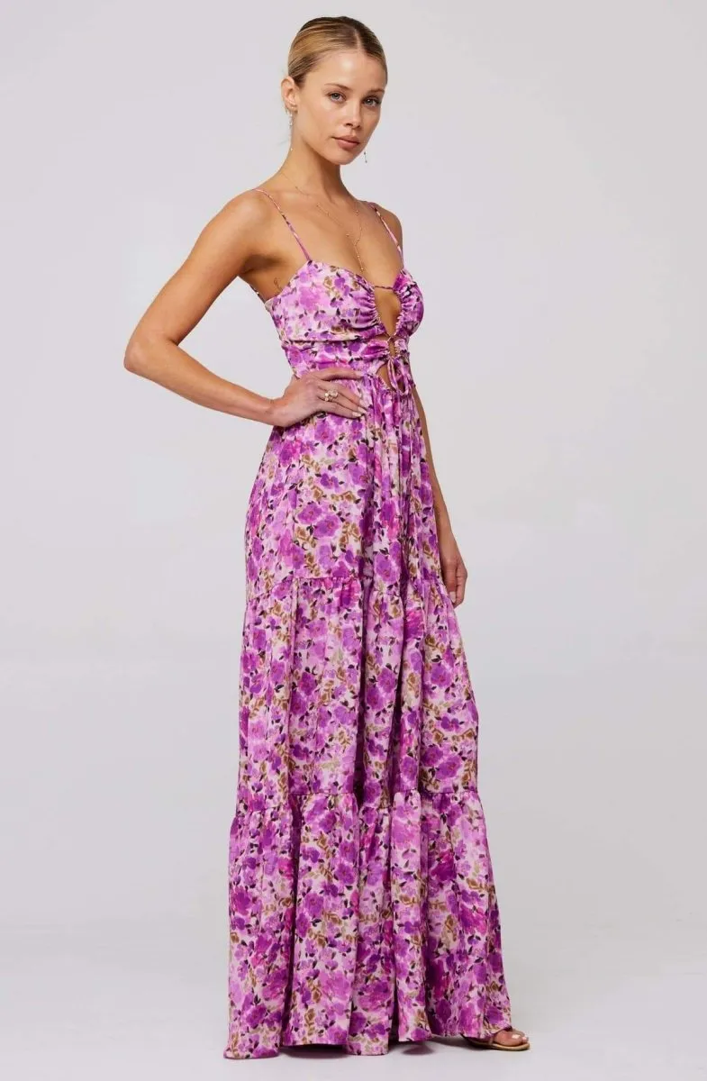 Beverly | Printed Cut-Out Maxi Slip Dress