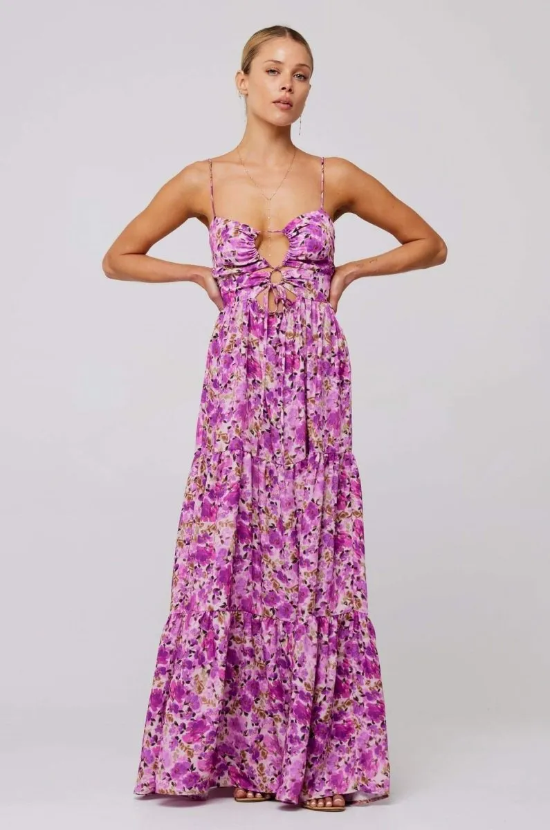 Beverly | Printed Cut-Out Maxi Slip Dress