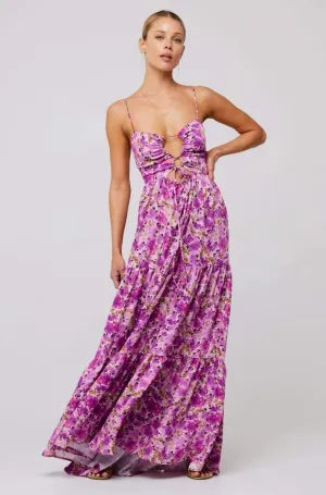 Beverly | Printed Cut-Out Maxi Slip Dress