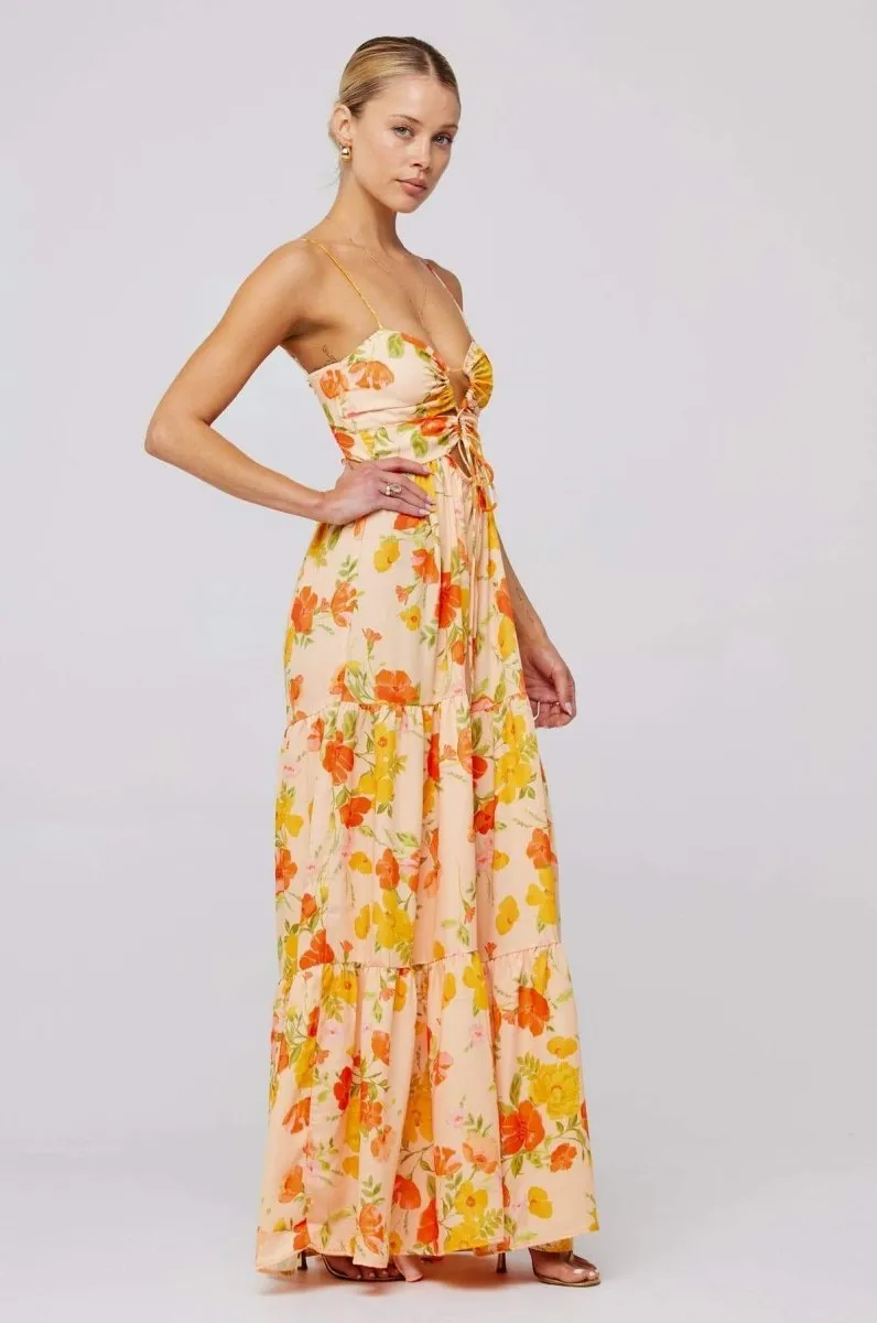 Beverly | Printed Cut-Out Maxi Slip Dress