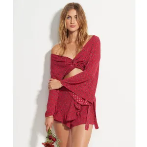 Billabong Women's Knot Yours Wrap Top | Crimson
