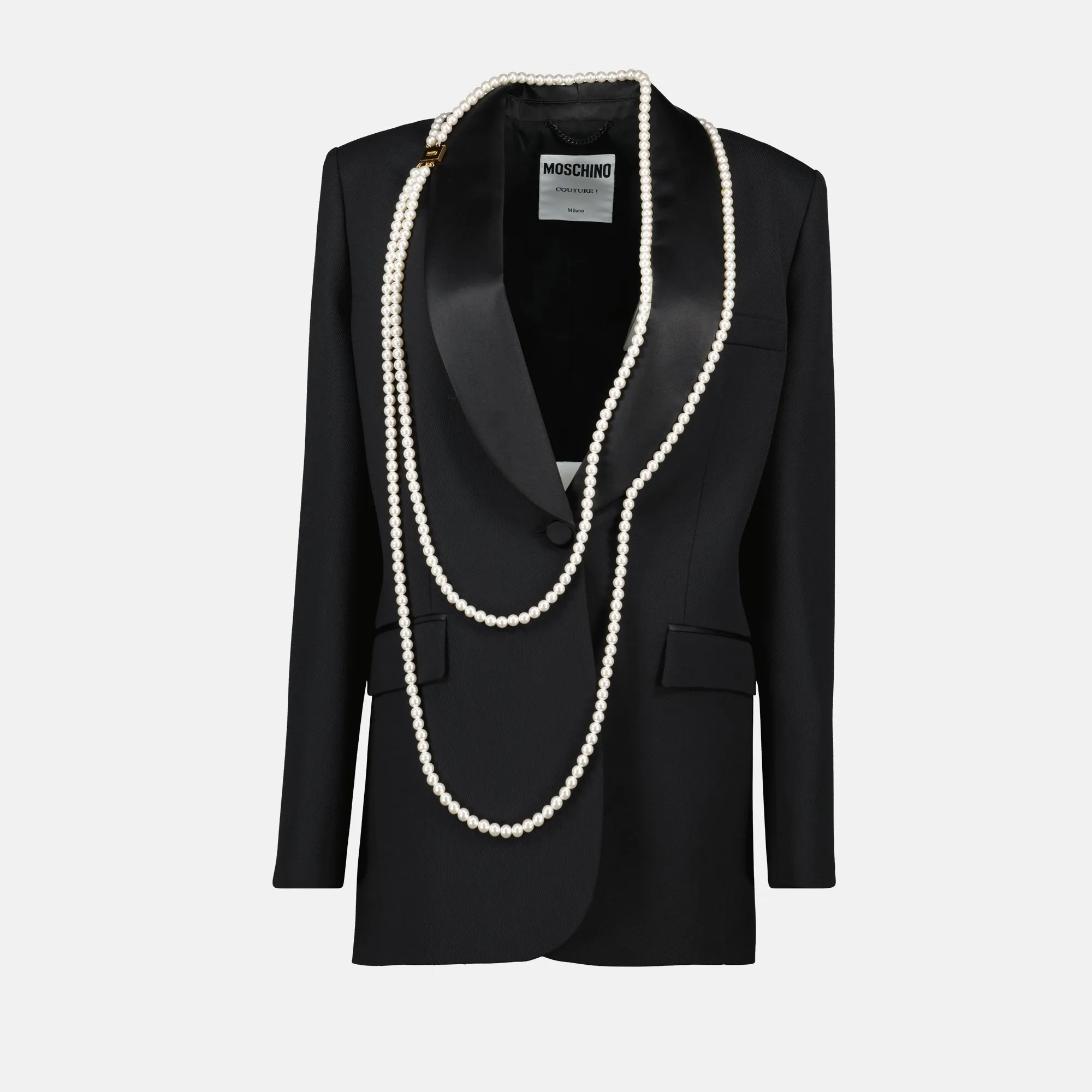 Black Blazer with Pearls