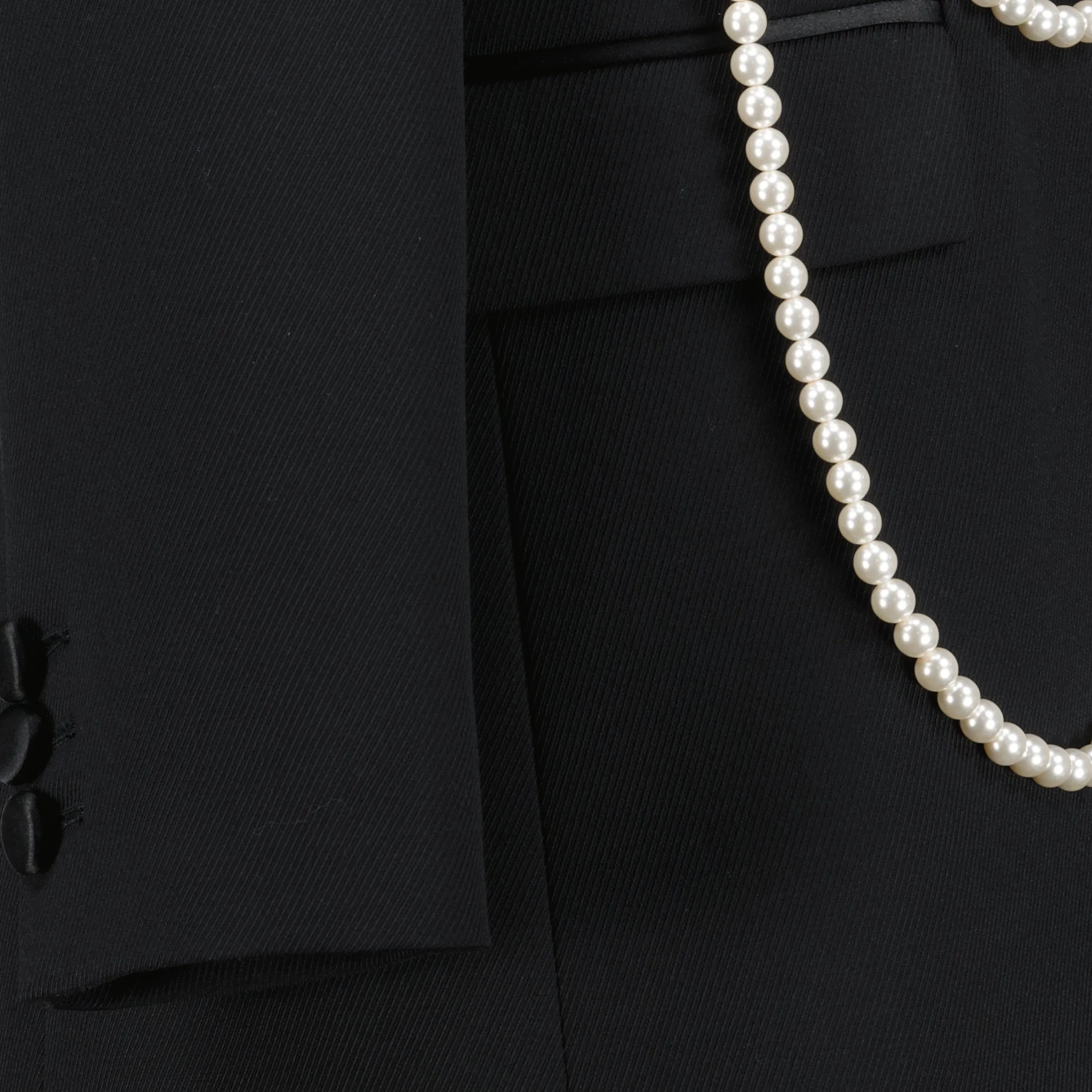 Black Blazer with Pearls