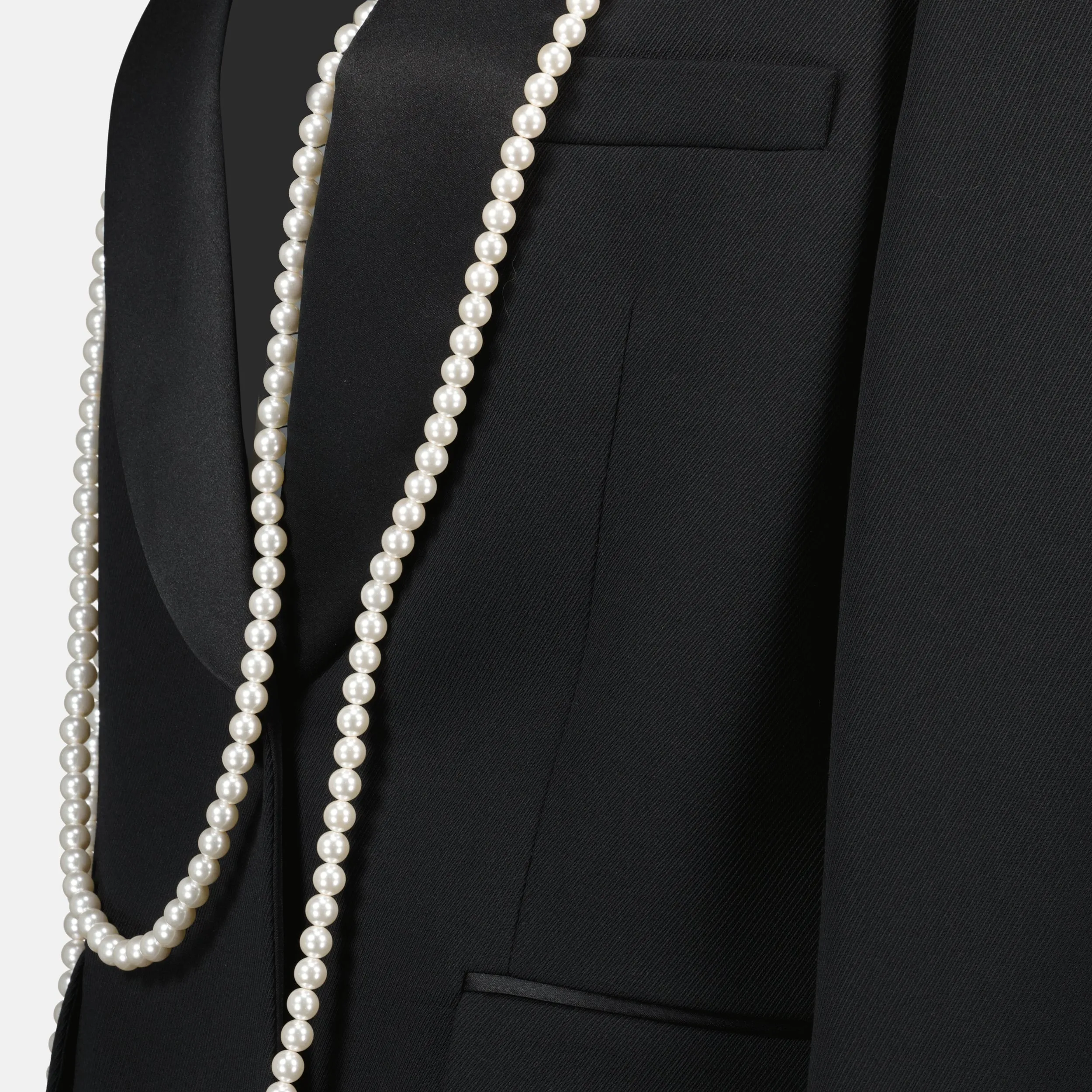 Black Blazer with Pearls