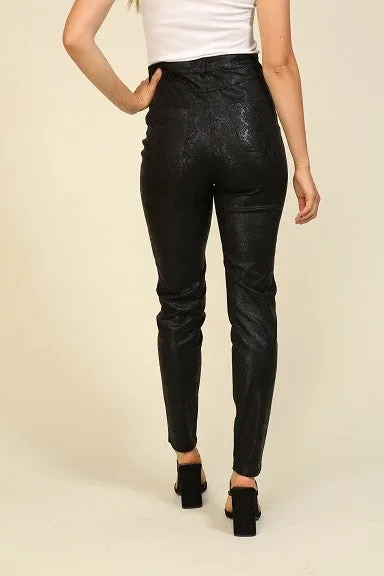Black High Waisted Snake Pants