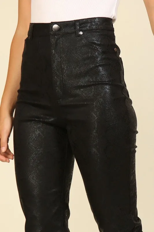 Black High Waisted Snake Pants