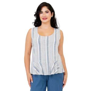 Blue Sky Ginny Tank Top Sand Stripe