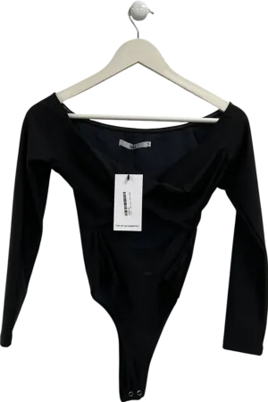 BOA Black Longsleeve V Neck Cut Out Bodysuit UK XS