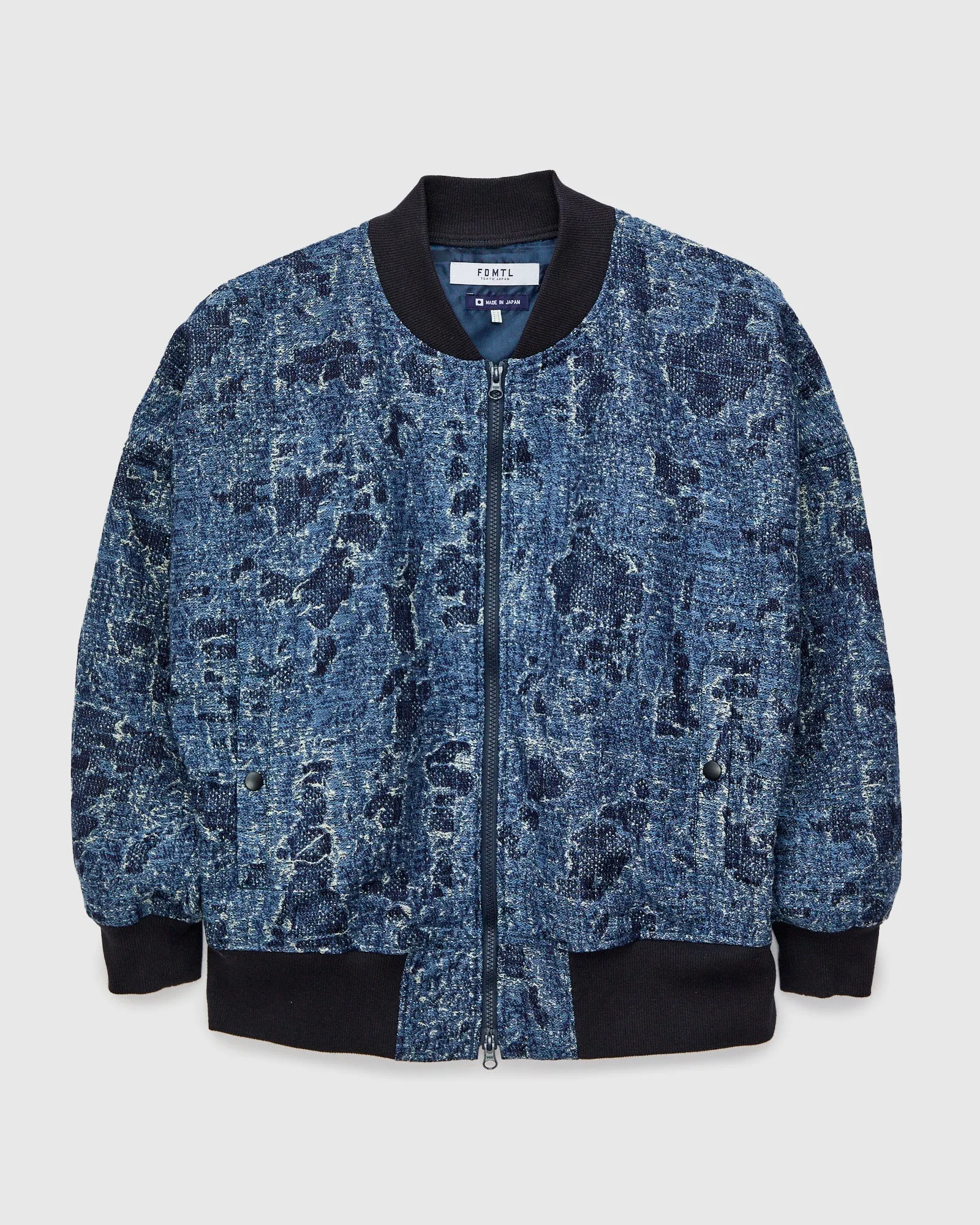 Boro Jacquard Bomber Jacket in Indigo