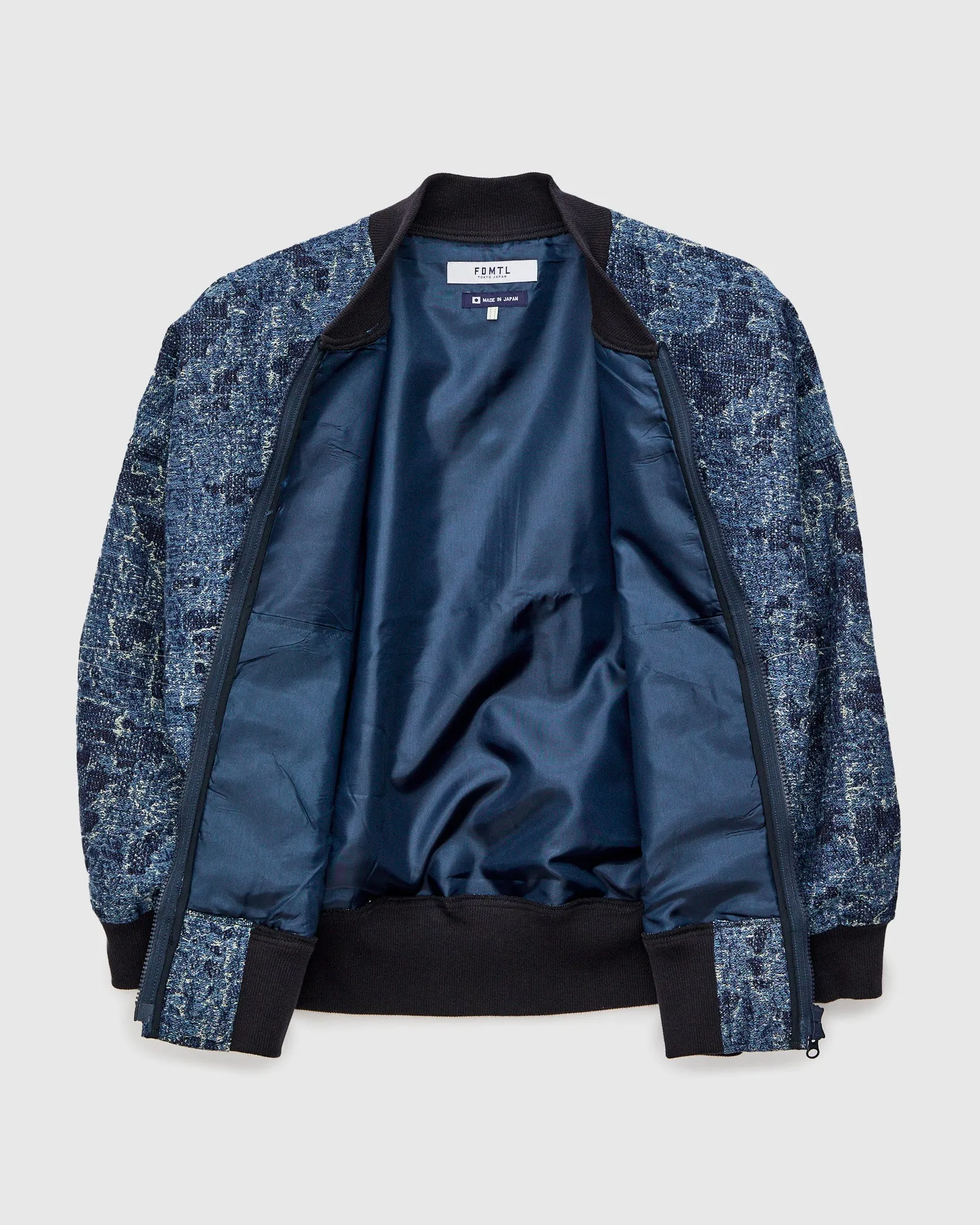 Boro Jacquard Bomber Jacket in Indigo