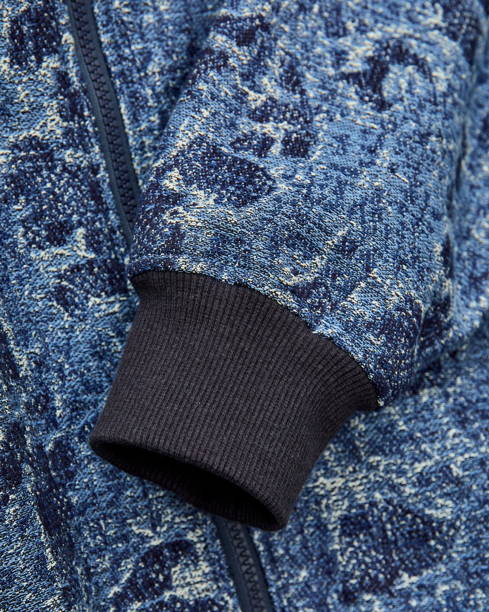 Boro Jacquard Bomber Jacket in Indigo