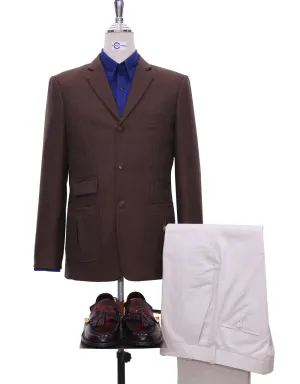 Brown Herringbone Tweed Jacket