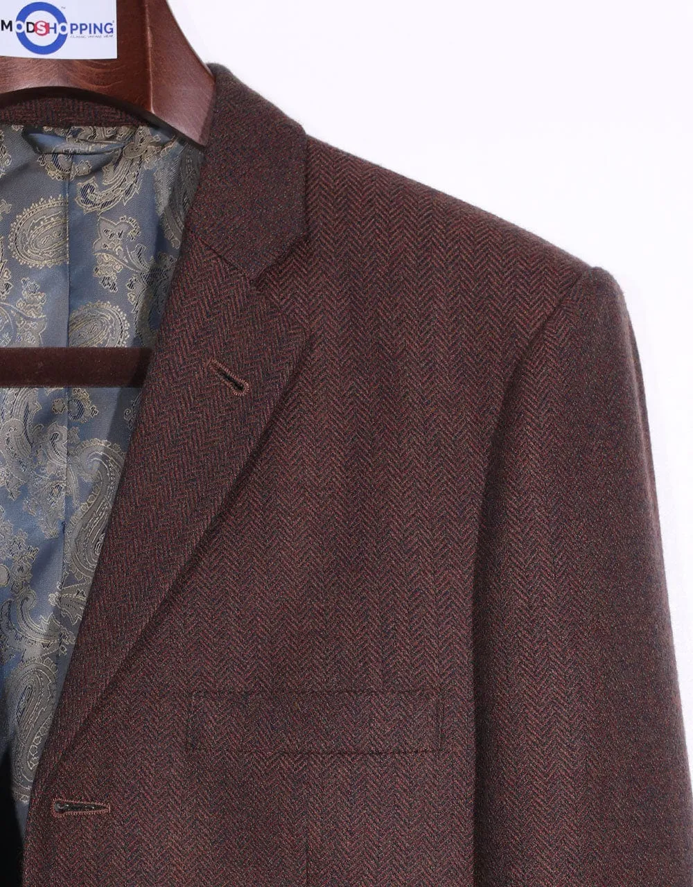 Brown Herringbone Tweed Jacket