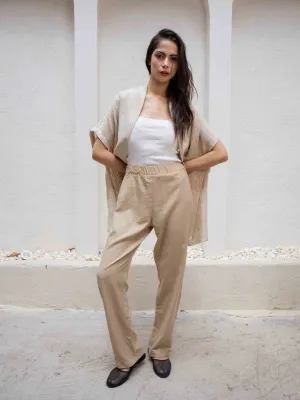 by jay - High Waisted Cotton Wide Leg Trousers